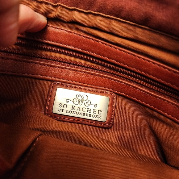 So Rachel by Longaberger Dark Dusty Rose Leather Purse - Picture 7 of 14